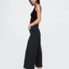 Jeans met hoge taille, wijde pijpen en enkellengte