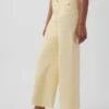 Jeans met hoge taille, wijde pijpen en enkellengte