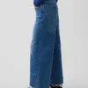 Jeans met hoge taille, wijde pijpen en enkellengte