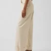 Jeans met hoge taille, wijde pijpen en enkellengte