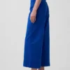 Jeans met hoge taille, wijde pijpen en enkellengte