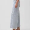 Jeans met hoge taille, wijde pijpen en enkellengte