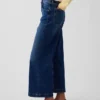 Jeans met hoge taille, wijde pijpen en enkellengte