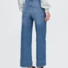 Jeans met hoge taille, wijde pijpen en enkellengte