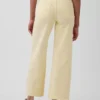 Jeans met hoge taille, wijde pijpen en enkellengte