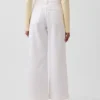 Jeans met hoge taille, wijde pijpen en enkellengte