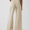 Jeans met hoge taille, wijde pijpen en enkellengte