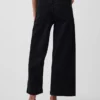 Jeans met hoge taille, wijde pijpen en enkellengte
