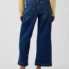 Jeans met hoge taille, wijde pijpen en enkellengte