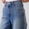 Jeans met hoge taille, wijde pijpen en enkellengte