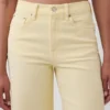 Jeans met hoge taille, wijde pijpen en enkellengte