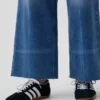 Jeans met hoge taille, wijde pijpen en enkellengte