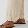 Jeans met hoge taille, wijde pijpen en enkellengte