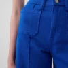 Jeans met hoge taille, wijde pijpen en enkellengte