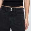 Jeans met hoge taille, wijde pijpen en enkellengte