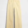 Jeans met hoge taille, wijde pijpen en enkellengte