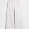 Jeans met hoge taille, wijde pijpen en enkellengte