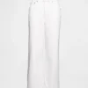 Jeans met hoge taille, wijde pijpen en enkellengte