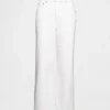 Jeans met hoge taille, wijde pijpen en enkellengte
