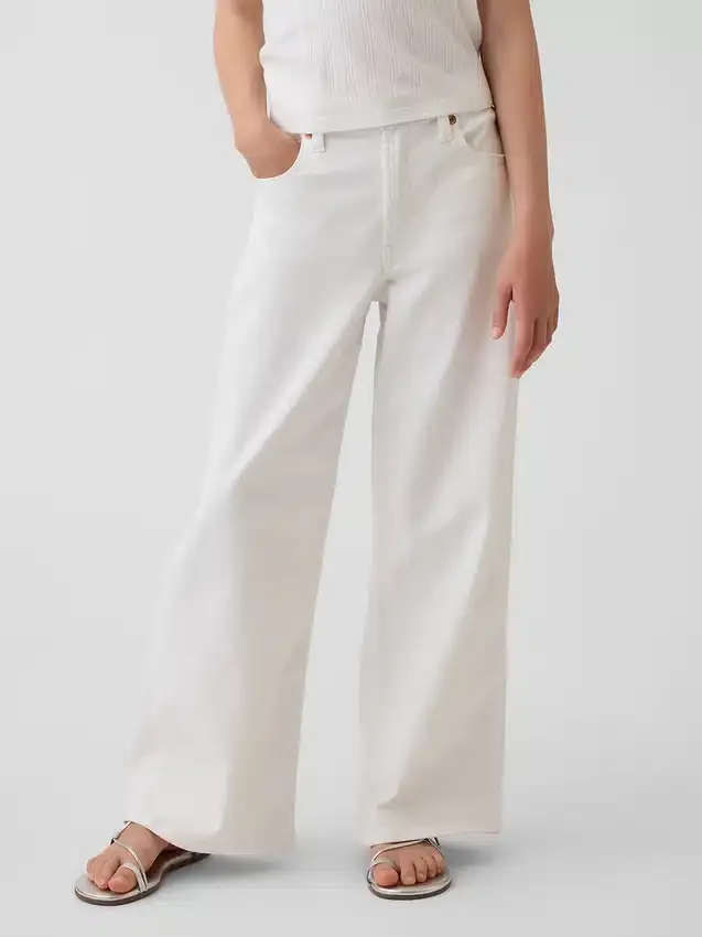 Jeans met lage taille en wijde pijpen