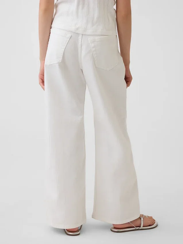 Jeans met lage taille en wijde pijpen