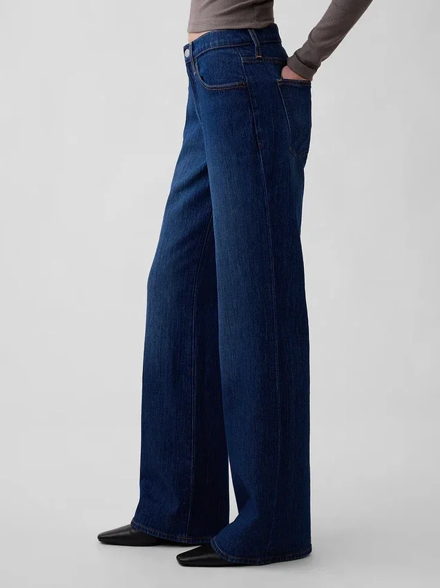 Jeans met middelhoge taille en relaxte flare