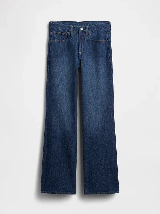 Jeans met middelhoge taille en relaxte flare