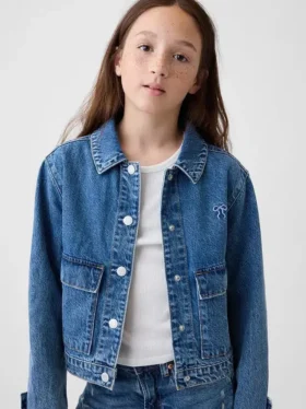Jeansjasje met opgestikte zakken voor kinderen