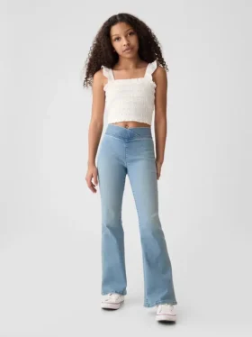 Jeggings met hoge taille en uitlopende pijpen voor kinderen