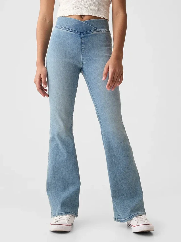 Jeggings met hoge taille en uitlopende pijpen voor kinderen