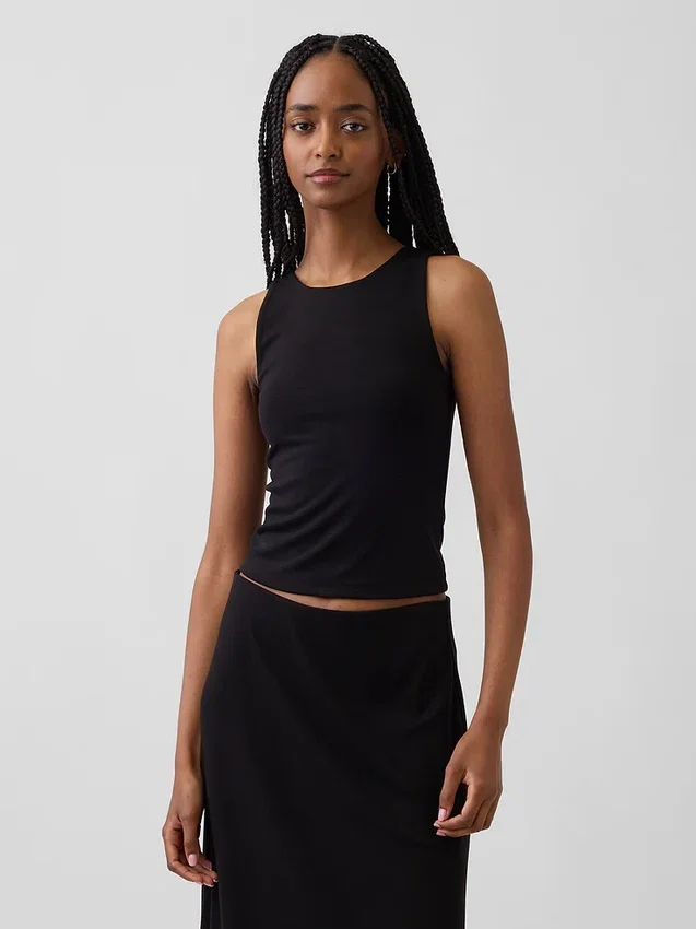 Jersey cropped tanktop