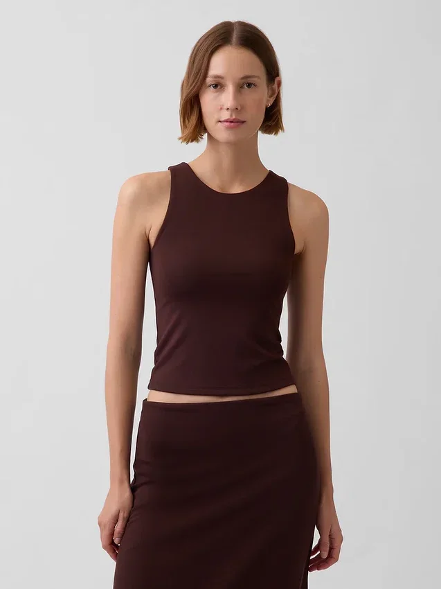 Jersey cropped tanktop