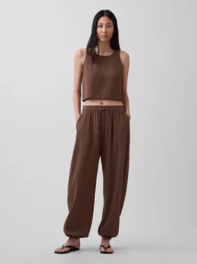 Joggingbroek van katoenen gaas