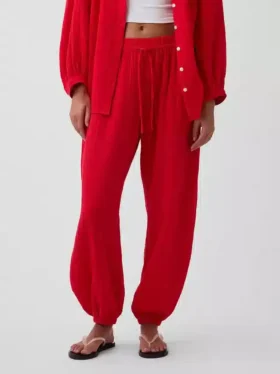 Joggingbroek van katoenen gaas