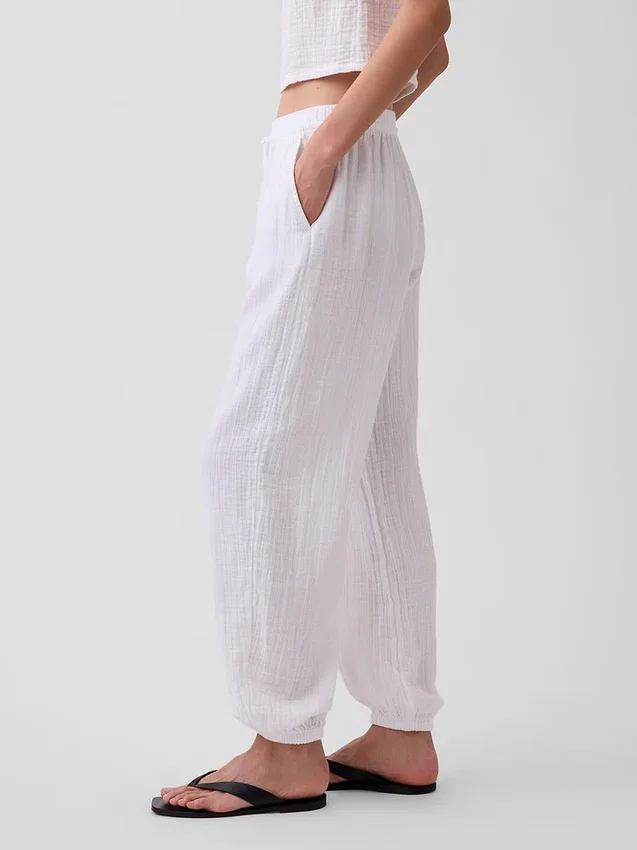 Joggingbroek van katoenen gaas