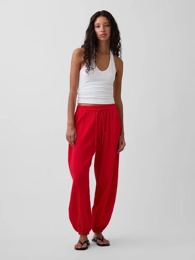 Joggingbroek van katoenen gaas