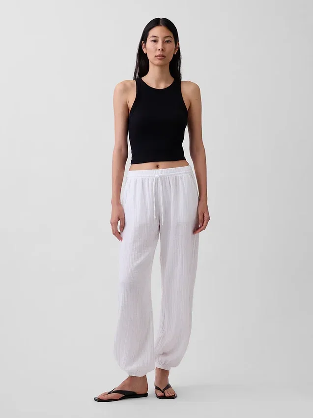 Joggingbroek van katoenen gaas
