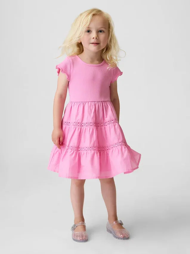Jurk met laagjes en kanten rand voor Baby & Peuter