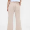 Kaki broek met lage taille en relaxte flare