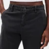 Kaki broek met lage taille en relaxte flare