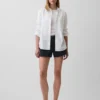 Kaki korte broek met middelhoge taille