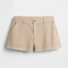 Kaki korte broek met middelhoge taille