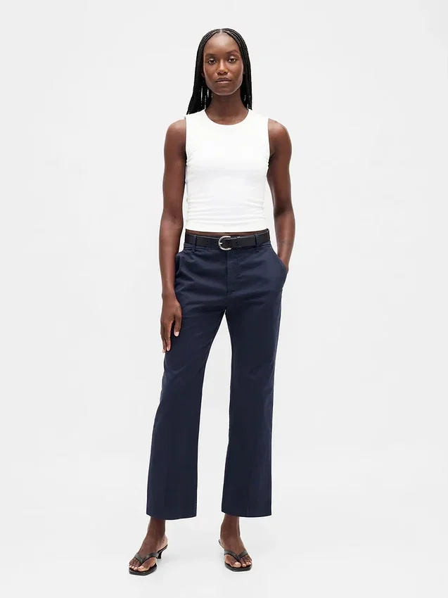 Kaki met middelhoge taille