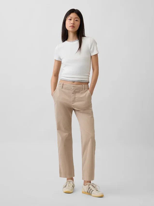Kaki met middelhoge taille