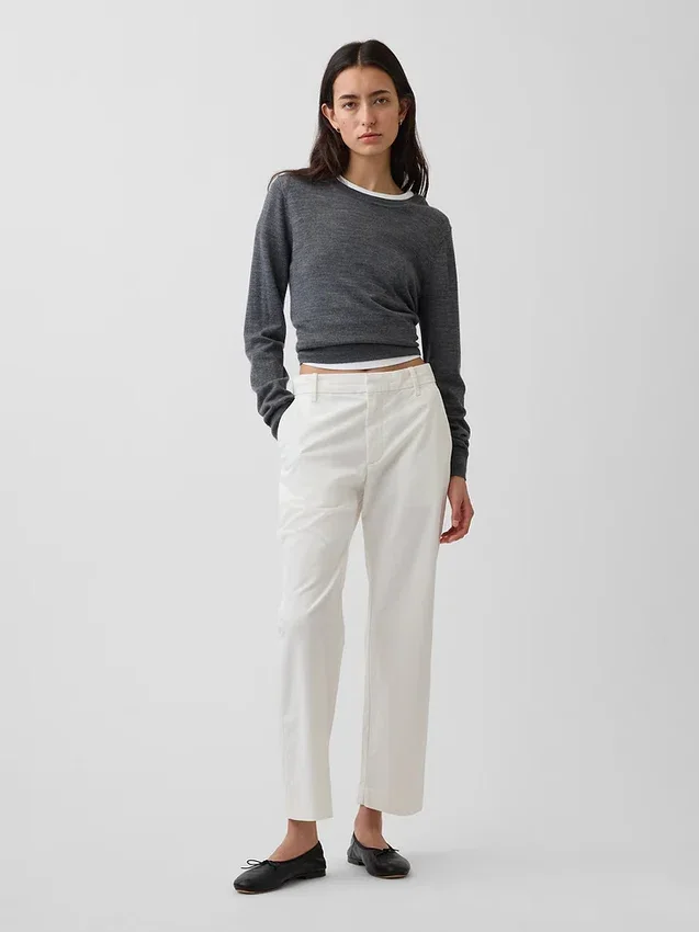 Kaki met middelhoge taille