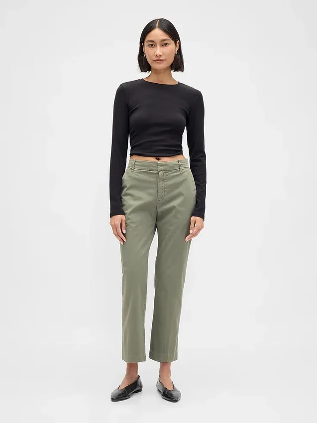 Kaki met middelhoge taille