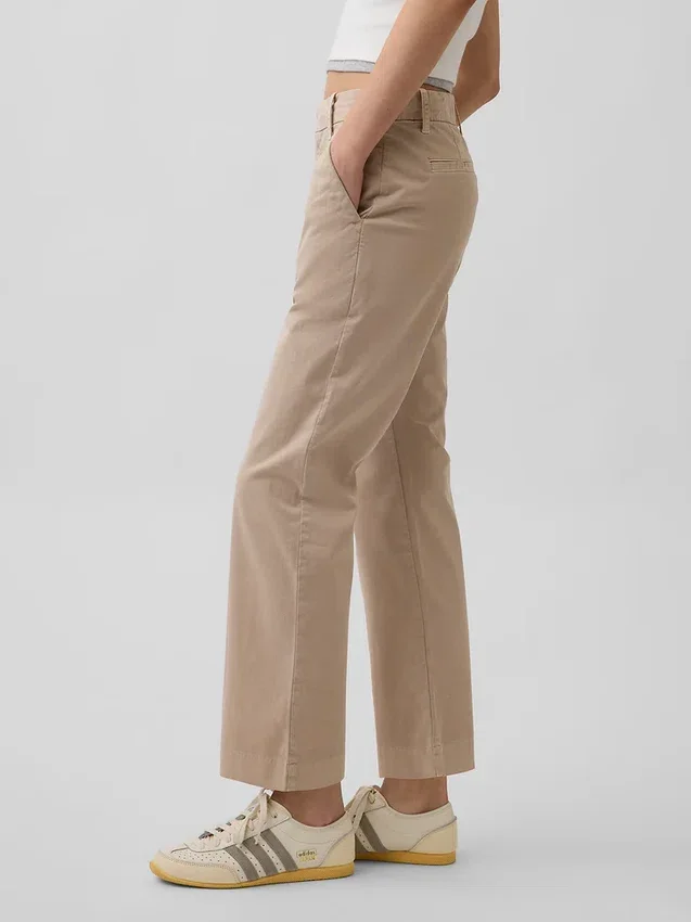 Kaki met middelhoge taille