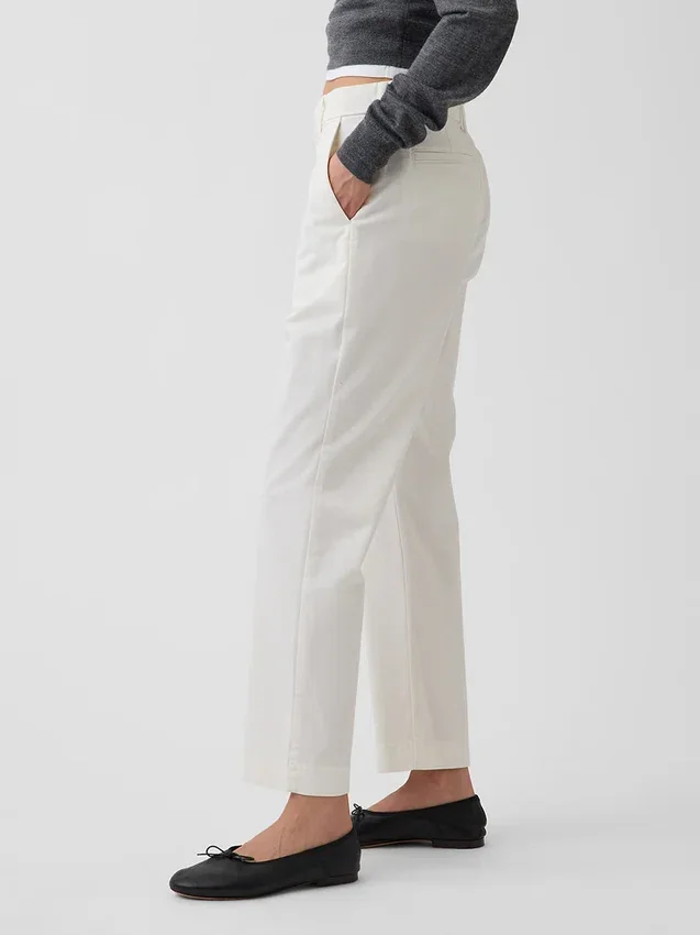 Kaki met middelhoge taille