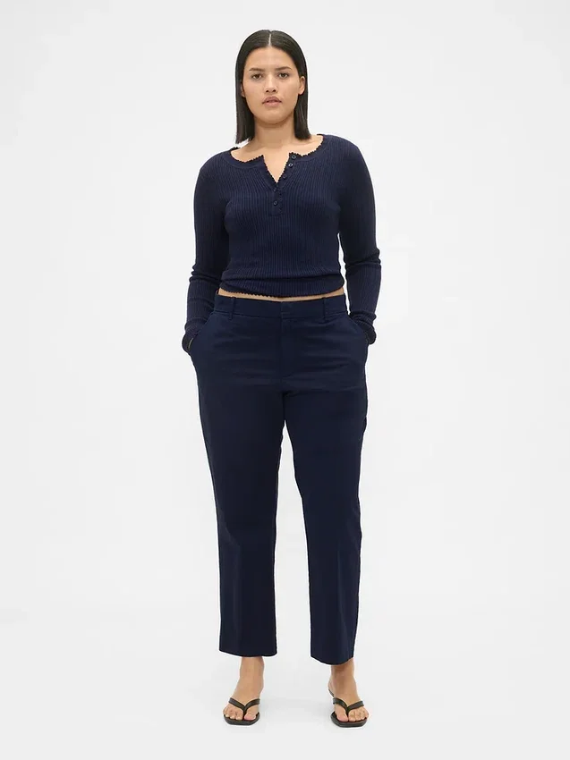 Kaki met middelhoge taille