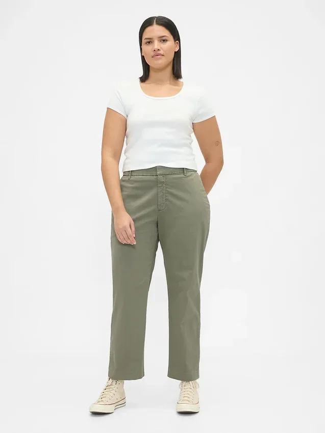 Kaki met middelhoge taille